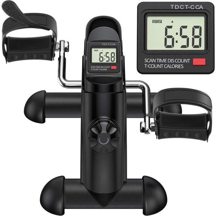 Bicicleta Pedaleadora de Escritorio, Mini Ejercitador con Pantalla LCD