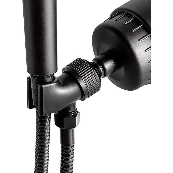 Adaptador y Soporte de Ducha de Pared Ajustable StoneStream para Cabezales de Ducha de Mano - Negro Mate