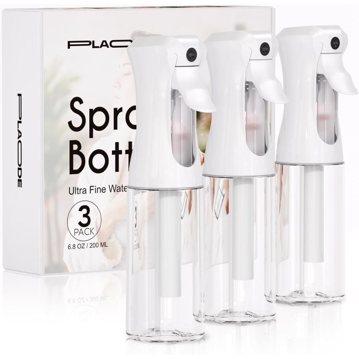 3 Pack Botellas Atomizadoras Spray Continuo 200 ml Blanco