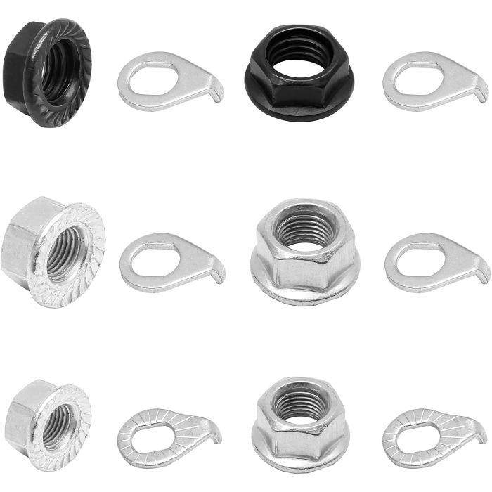 Kit de 12 Tuercas y Arandelas para Ejes de Rueda de Bicicleta
