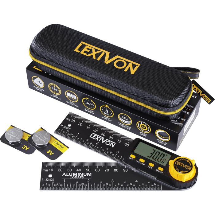 Medidor Digital de Ángulo LEXIVON 5 pulgadas con Estuche