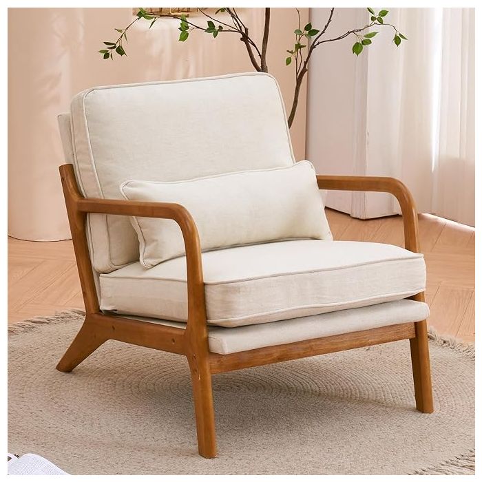 Silla decorativa moderna de mediados de siglo con marco de m