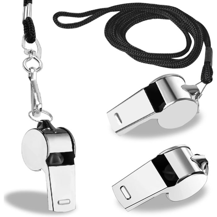 Silbatos para Entrenadores con Cordón 3 Piezas Acero Inoxidable
