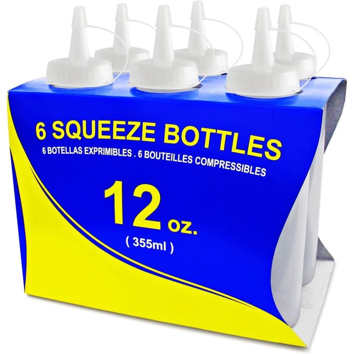 Botella Plástica para Condimentos New Star 12 oz Pack 6 Unidades
