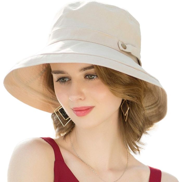 Sombrero de sol de algodón para mujer UPF50+ packable