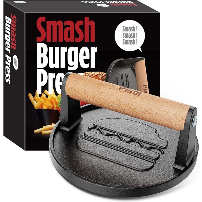 Prensa para hamburguesa de hierro fundido 6.6 pulgadas