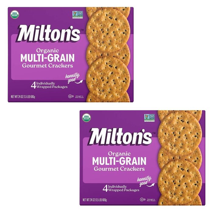 Galletas Crackers Milton's Organic Multi-Grain - 24 Oz (Pack de 2)