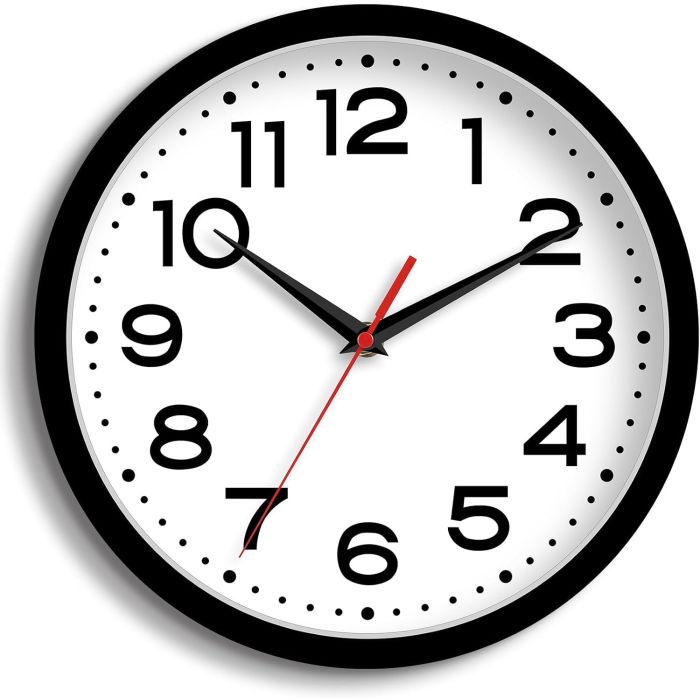 Reloj de Pared Roymnie Analógico Silencioso 8 Pulgadas Negro