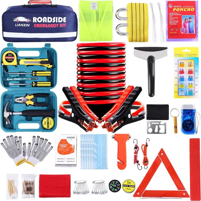 Kit de Emergencia LIANXIN 142 Piezas para Carretera