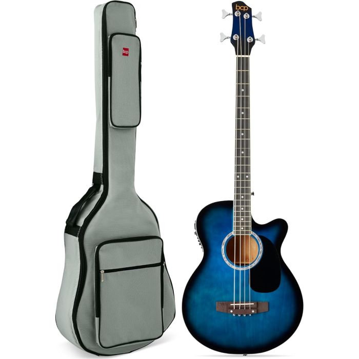 Bajo Eléctrico Acústico Best Choice Products 4 Cuerdas Azul