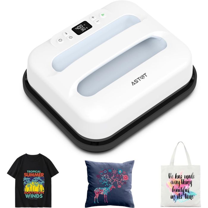 Máquina Termofijadora AST&T 12" x 10" Portátil para Camisetas y Más