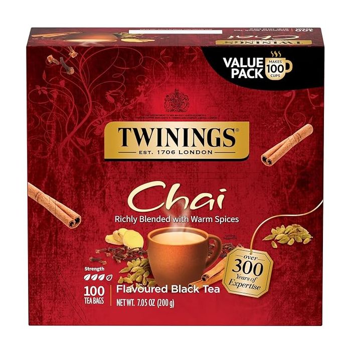 Té Negro Chai en Saquitos, 100 Unidades, Mezcla de Especias