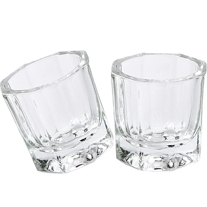 2 Vasos de Vidrio para Acetona y Líquido de Uñas, Pequeños