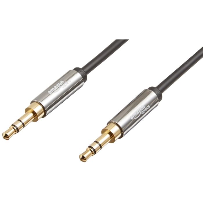 Cable de Audio Estéreo 3.5mm Macho a Macho Amazon Basics 4 Pies Negro