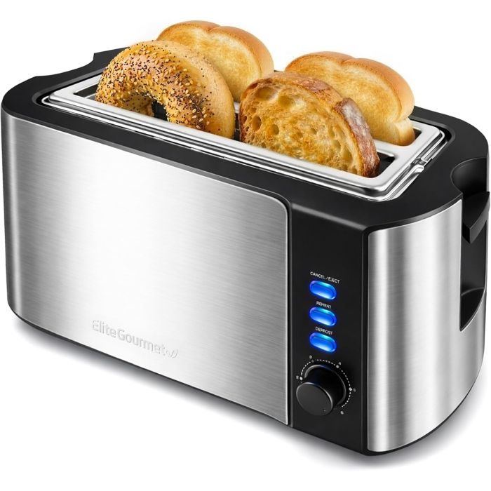 Tostadora Elite Gourmet ECT-3100 de 4 rebanadas acero inoxidable