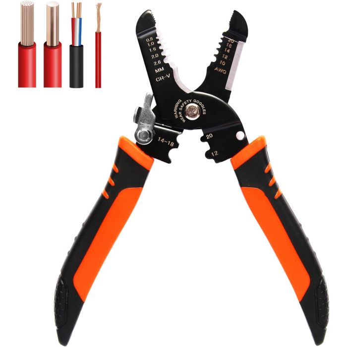 Alicate Pelacables y Crimpeador 5 en 1, 10-20 AWG