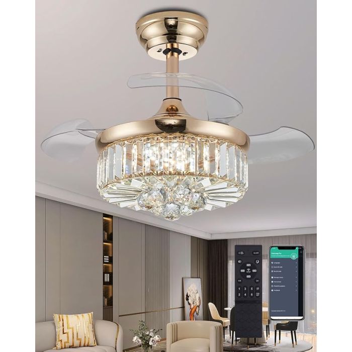 Ventilador de Techo 30 Pulgadas Con Luz Dimmable y Control R