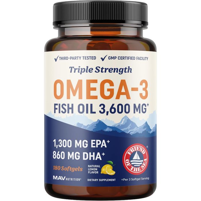 Aceite de Pescado Omega 3 Triple Fuerza 3600 mg - 180 Cápsulas