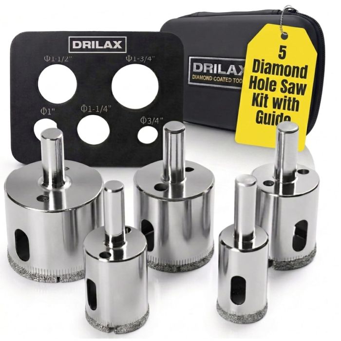 Set 5 Brocas Diamantadas para Azulejo, Vidrio, Porcelana