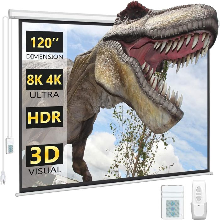 Pantalla eléctrica DINAH 120 pulgadas con control remoto