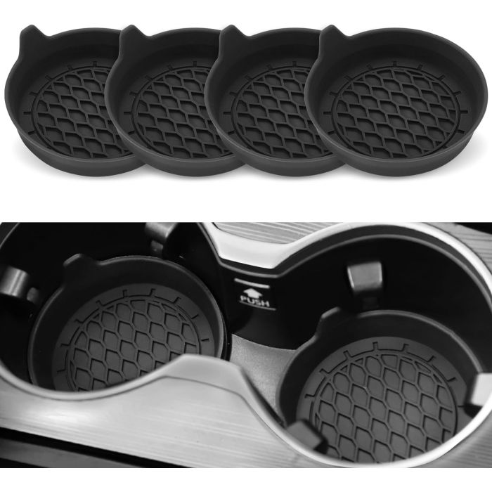 Portavasos de Silicona para Auto SINGARO 4 Pack Negro