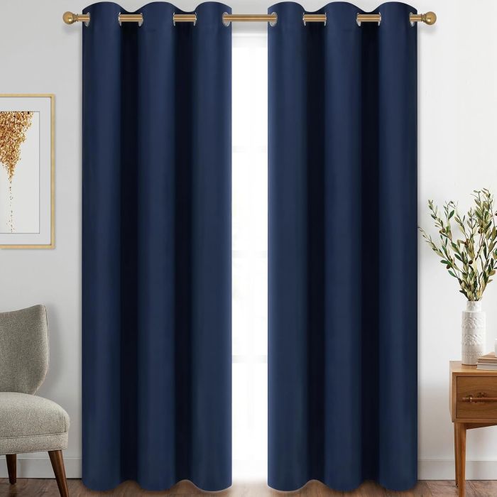 Cortinas Blackout Diraysid para Dormitorio, 2 Paneles, Azul Marino