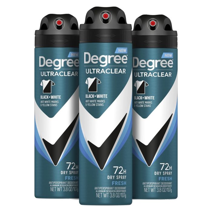 Degree Men Antitranspirante en Aerosol Black+White 3 Paq 3.8 oz