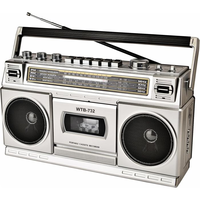 Retro Classic 80s Style Portable Boombox con Cassette y Bluetooth