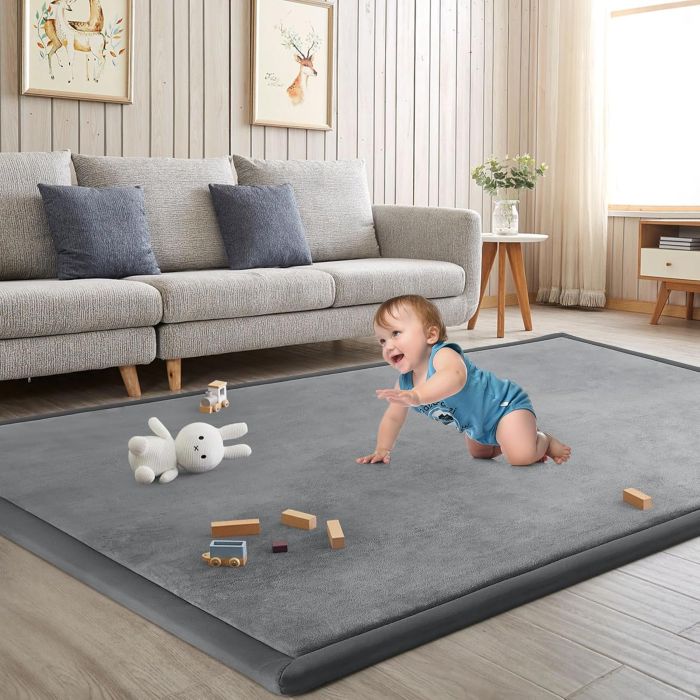 Tapete de Juego para Bebés Gris 50x50 Pulgadas