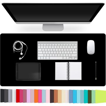 Protector de Escritorio de Cuero CADONO, Alfombrilla Antideslizante 59.94x34.8 cm, Negro