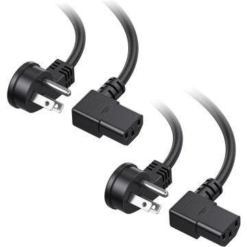 Cable Matters Cable de poder 2-Pack 16 AWG ángulo derecho 6 ft