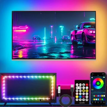 Tira LED TV 45 a 75 Pulgadas RGB Sincronización Música Bluet