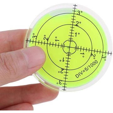 Nivel de burbuja circular 60x12mm con marca de grados