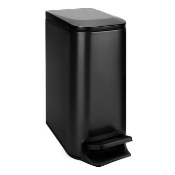 Tacho de Basura TIPGO Slim 6L Apertura a Pedal Acero Inoxidable Negro Mate