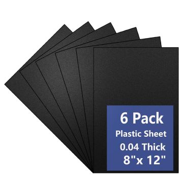 6 Láminas de Plástico Negro 12x8x0.04 in - Polvtor