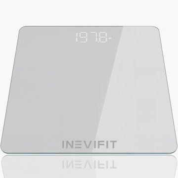 Báscula de Baño INEVIFIT Digital, Precisión Alta, 400 lb, Incluye Baterías