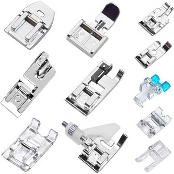 Kit de 11 Prensatelas para Máquina de Coser, Dobladillo, Cremallera Invisible
