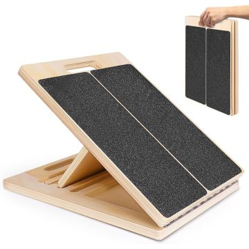 Tabla Inclinada de Madera Portátil para Estiramiento de Pantorrillas