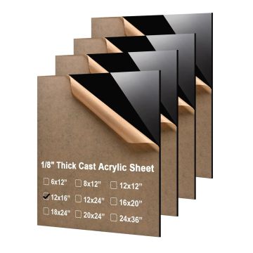 Láminas de Acrílico KINLINK 12x16 3mm Negro Pack de 4