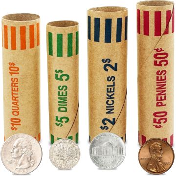 128 piezas rollos para envolver monedas variados