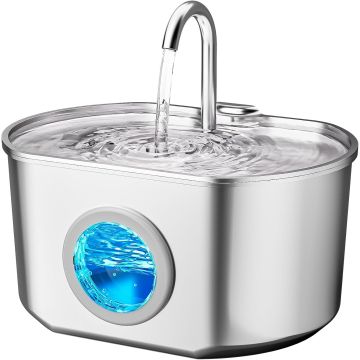Fuente de Agua para Gatos Acero Inoxidable 2.2L Automática