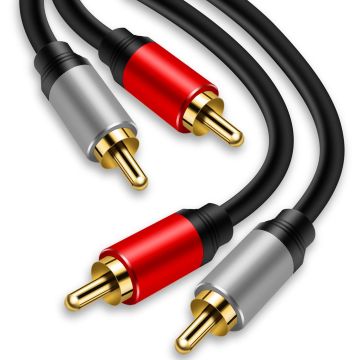 Cable Tan QY 2RCA a 2RCA 1M Estéreo Audio
