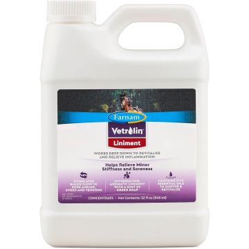 Farnam Vetrolin Linimento para Caballos Alivio Muscular 32 Oz
