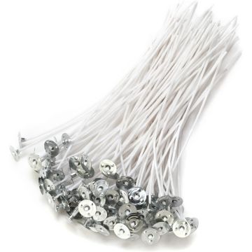 Pabilos para Velas Algodón 6 Pulgadas 100 Piezas con Soporte