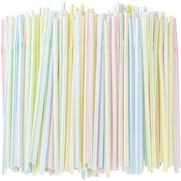 200 pitillos flexibles plásticos desechables 21 cm