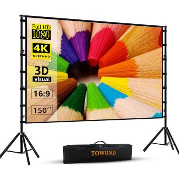 Pantalla Proyector TOWOND 150 Pulgadas con Trípode