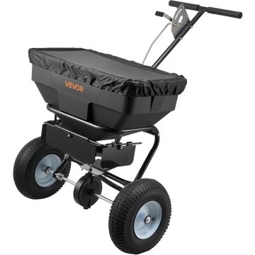 Esparcidor VEVOR 130 lb, Ancho 12 pies, Neumáticos 13", Ajustable, Césped