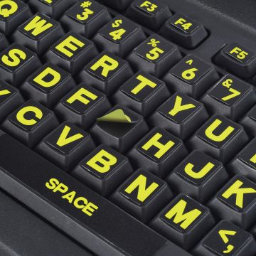 Stickers para Teclado Inglés, 2 Piezas, Letras Amarillas, Universal