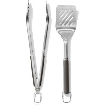 Set de Espátula y Pinzas para Parrilla OXO Acero Inoxidable