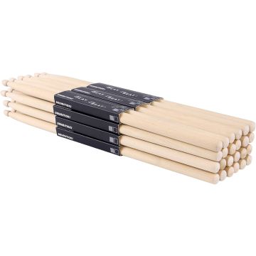 Baquetas 5A para batería madera arce 12 pares 16 in